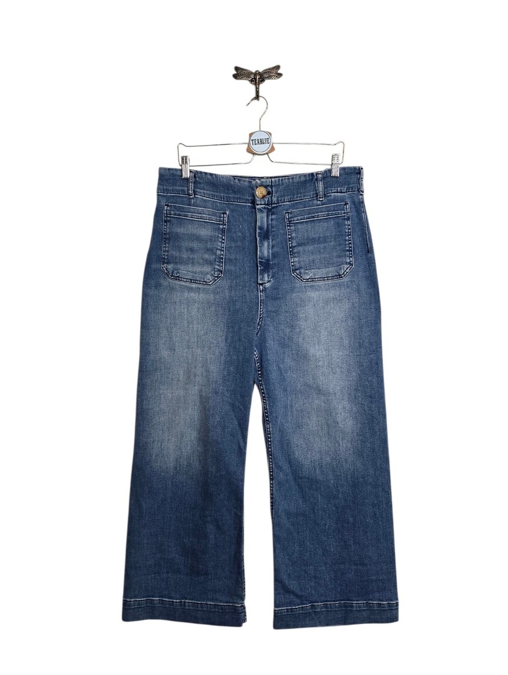 Maeve The Colette Crop High-Rise Wide-Leg Jean 33 Anthropologie Denim - Picture 2 of 12